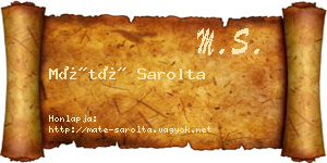 Máté Sarolta névjegykártya